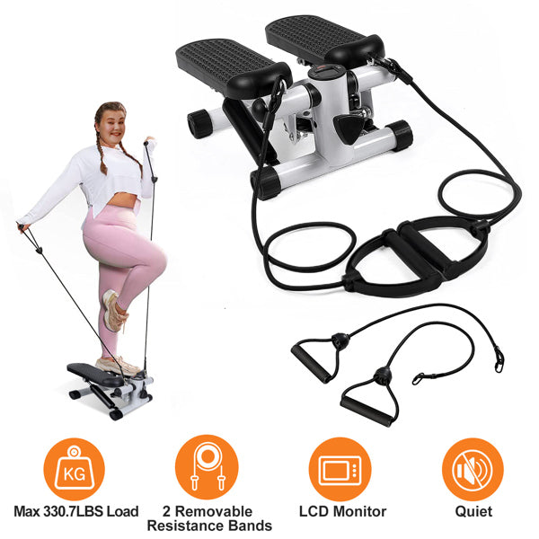 Mini Step Machine With Resistance Band & LCD Display
