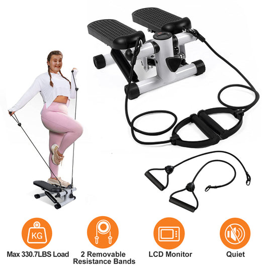 Mini Step Machine With Resistance Band & LCD Display